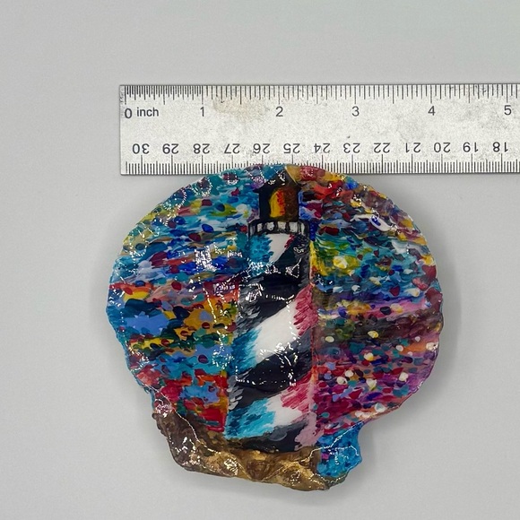 Colorful Lighthouse Painted Shell - Picture 3 of 5